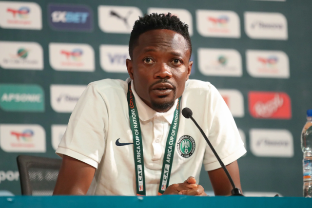 Ahmed Musa During a Press Briefing